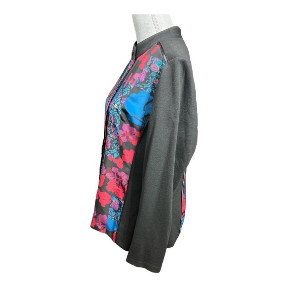 Coldwater Creek Petite M Colorful Floral Patchwork Mandarin Collar Jacket - Picture 6 of 13